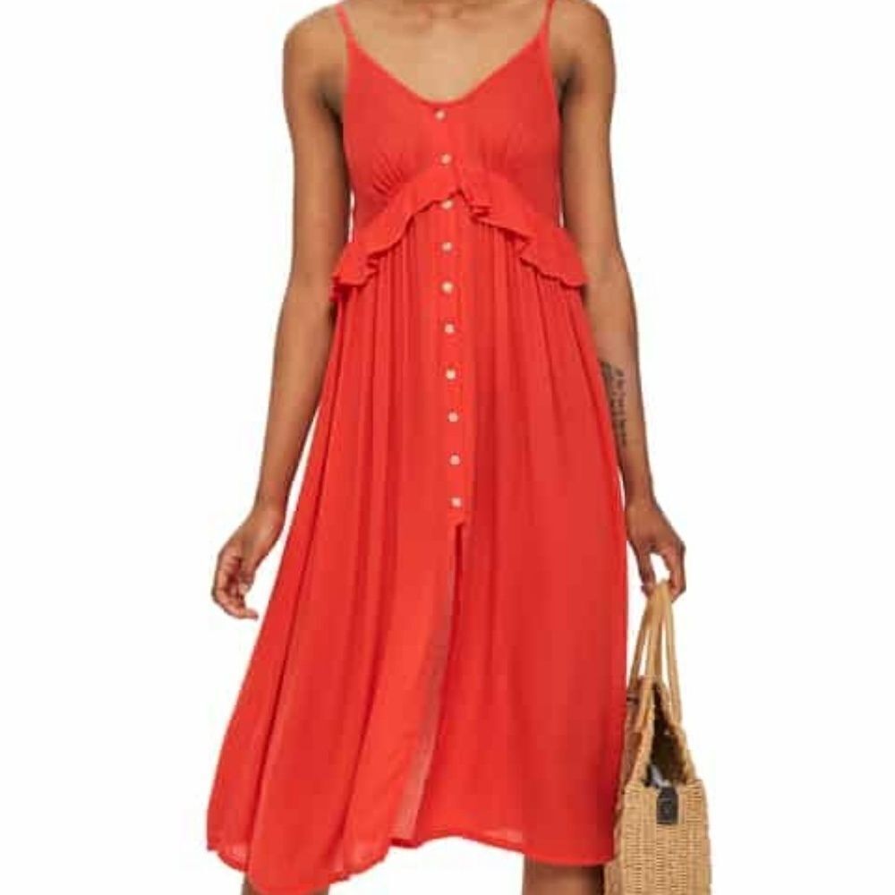 Topshop bathingsuit cover up spaghetti stra